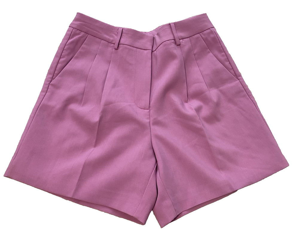 Bohme Womens Preppy Pink Shorts Size XS Barbie Pleated Front Dressy High Waisted